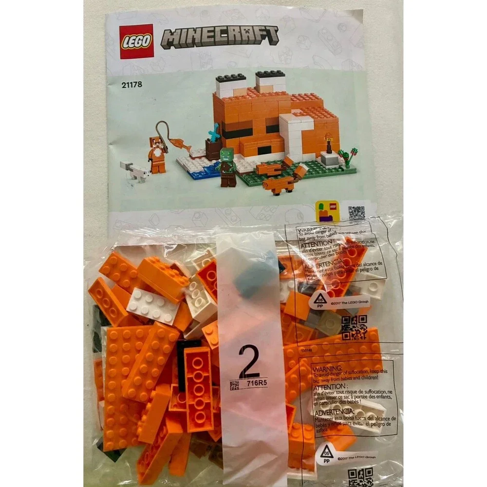 LEGO Minecraft The Fox Lodge 21178 Bag #2 Only Incomplete Sealed Parts Lot